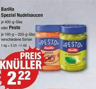 V Markt Barilla spezial nudelsaucen oder pesto Angebot