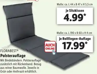 Lidl Florabest Polsterauflage Rollliegen Auflage Angebot
