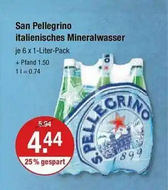 V Markt San pellegrino italienisches mineralwasser Angebot