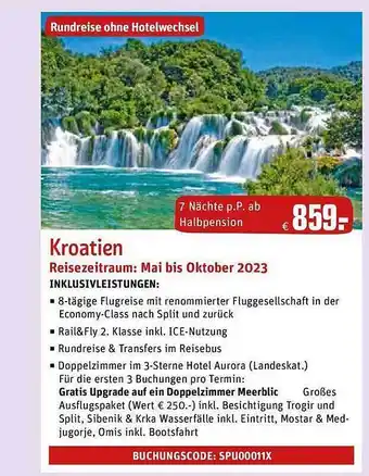 REWE Reisen Kroatien Angebot