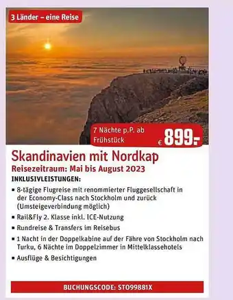 REWE Reisen Skandinavien mit nordkap Angebot