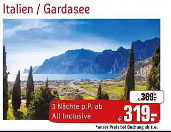 REWE Reisen Italien gardasee Angebot