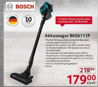 Selgros Bosch akkusauger bks6111p Angebot