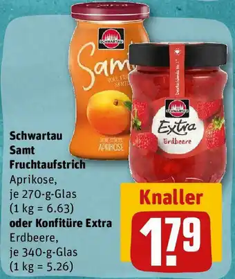 REWE Schwartau Samt Fruchtaufstrich 270 g Glas oder Kontifüre Extra 340 g Glas Angebot