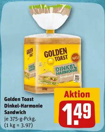 REWE Golden Toast Dinkel Harmonie Sandwich 375 g Pckg. Angebot