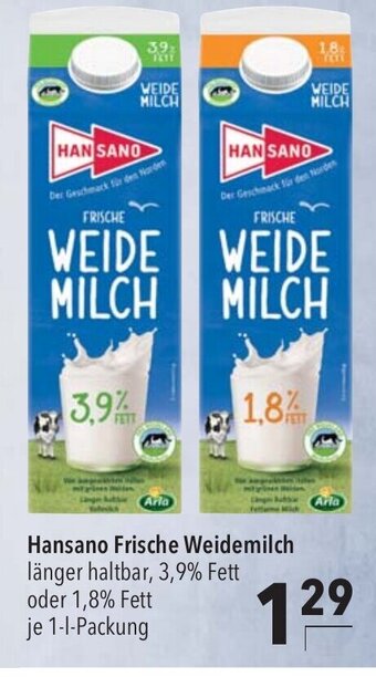 CITTI Markt Hansano Frische Weidemilch Angebot