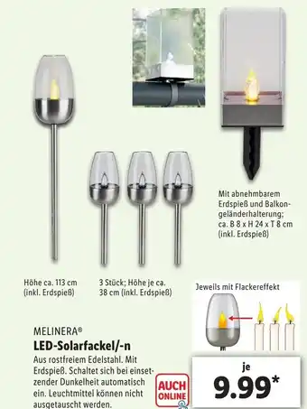 Lidl Melinera Led Solarfackel/-n Angebot