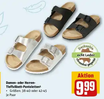 REWE Damen oder Herren Tieffuẞbett Pantoletten3 38-40 oder 42-45 Angebot