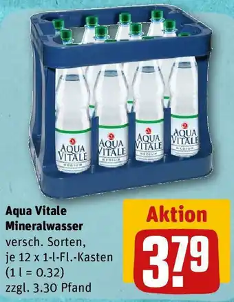 REWE Aqua Vitale Mineralwasser 12 x 1 l Fl.-Kasten Angebot