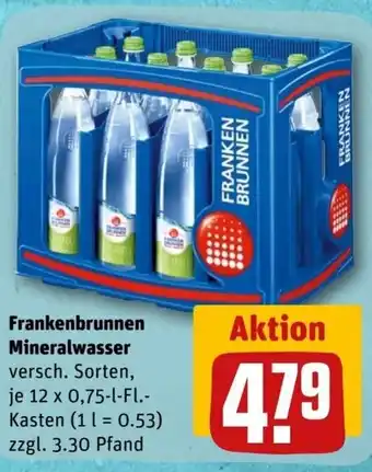REWE Frankenbrunnen Mineralwasser 12 x 0,75 l Fl.-Kasten Angebot
