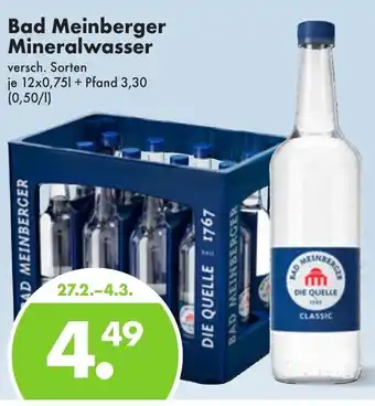 Trink und Spare Bad Meinberger Mineralwasser 12x0,75L Angebot