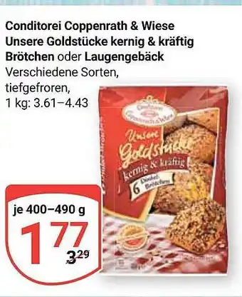 Globus Coppenrath & wiese unsere goldstücke kernig & kräftig brötchen oder laugengebäck Angebot