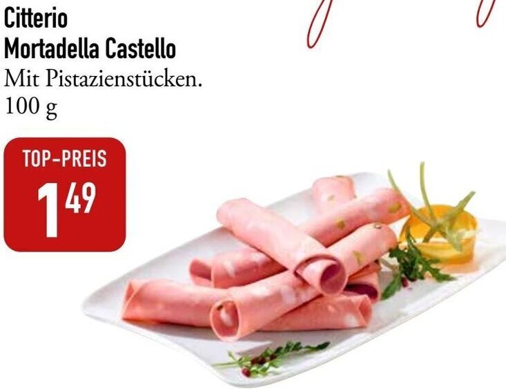 Citterio Mortadella Castello 100 g Angebot bei Galeria Markthalle