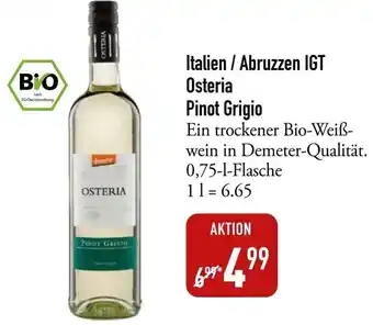 Galeria Markthalle Italien/Abruzzen IGT Osteria Pinot Grigio 0,75 L Flasche Angebot