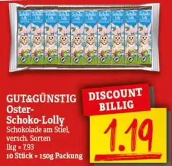 NP Discount Gut & Günstig Oster Schoko Lolly 150 g Packung Angebot