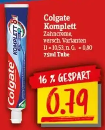 NP Discount Colgate Komplett Zahncreme 75 ml Tube Angebot