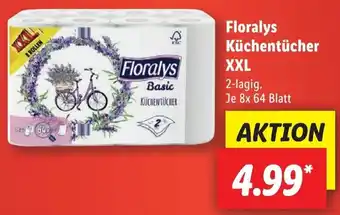 Lidl Floralys Küchentücher XXL 2-lagig, 8x64 Blatt Angebot