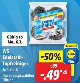 Lidl W5 Edelstahl Topfreiniger 4 Stück Angebot