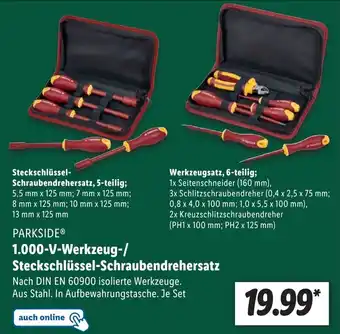 Lidl Parkside 1.000 V Werkzeug/Steckschlüssel Schraubendrehersatz Angebot