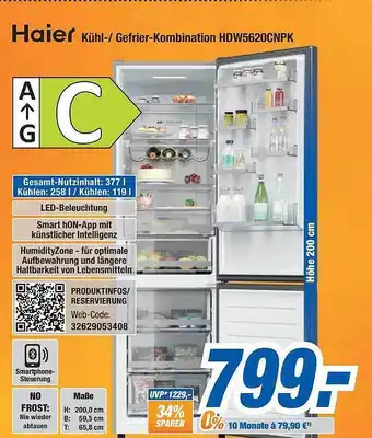 Expert Bening Haier kühl- gefrierkombination hdw5620cnpk Angebot