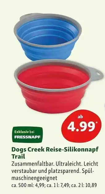 Fressnapf Dogs creek reise-silikonnapf trail Angebot