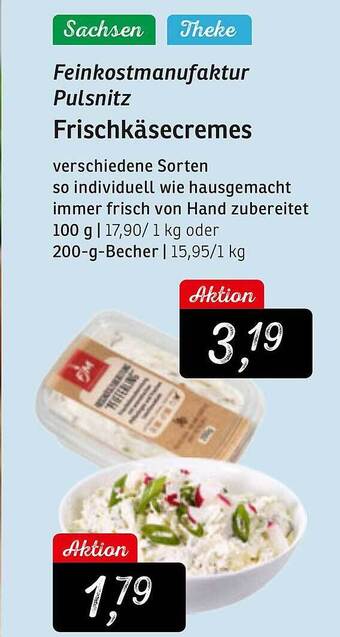 KONSUM Feinkostmanufaktur pulsnitz frischkäsecremes Angebot