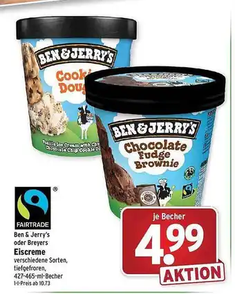 Wasgau Ben & jerry's oder breyers eiscreme Angebot