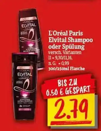 NP Discount L'oréal paris elvital shampoo oder spülung Angebot