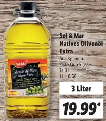 Lidl Sol & Mar Natives Olivenöl Extra 3 Liter Angebot