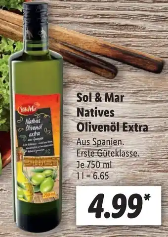 Lidl Sol & Mar Natives Olivenöl Extra 750 ml Angebot