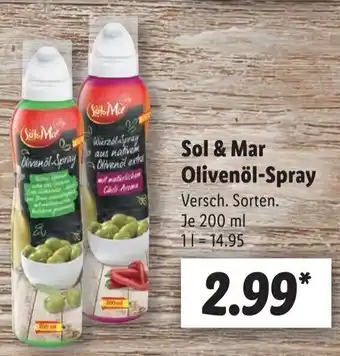 Lidl Sol & Mar Olivenöl Spray 200 ml Angebot