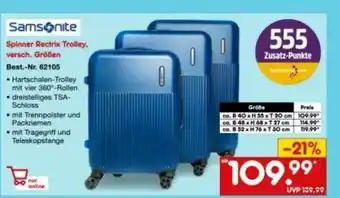 Netto Marken-Discount Samsonite Spinner Rectrix Trolley Angebot
