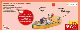 Netto Marken-Discount Sandkasten Käpt'n Pit Mit Bodenplane & Sitzbank Angebot