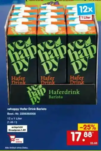 Netto Marken-Discount Vehappy Hafer Drink Barista Angebot