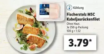 Lidl Kühlung Fischerstolz MSC Kabeljaurückenfilet 250g Angebot