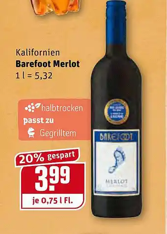 REWE Barefoot Merlot Angebot