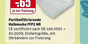 REWE Partikelfiltrierende Halbmaske Ffp2 Nr Angebot