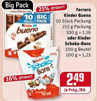 REWE Ferrero Kinder Bueno Oder Kinder Schoko-bons Angebot