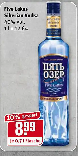 REWE Five Lakes Siberian Vodka Angebot