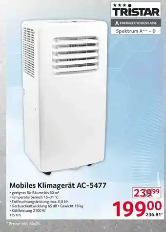 Selgros Tristar Mobiles Klimagerät Ac-5477 Angebot