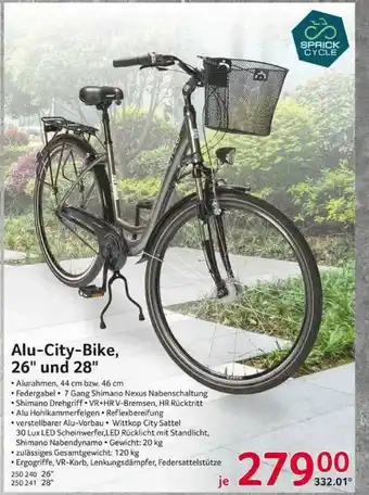 Selgros Sprick Cycle Alu-city-bike Angebot