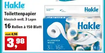 Thomas Philipps Hakle Toilettenpapier 16 rollen Angebot