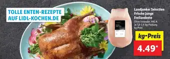 Lidl Landjunker Selection Frische junge Freilandente 1,8-2,4kg Angebot