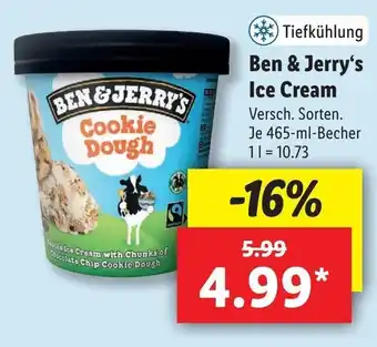 Lidl Ben & Jerry's Ice Cream 465ml Angebot