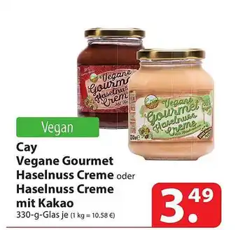 Famila Nord Ost Cay vegane gourmet haselnuss creme oder haselnuss creme mit kakao Angebot