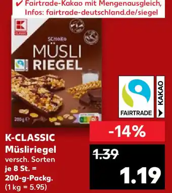 Kaufland K-Classic Müsliriegel 200 g Packg. Angebot