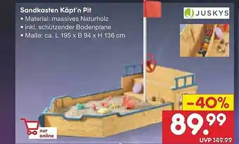 Netto Marken-Discount Sandkasten käpt-n pit juskys Angebot