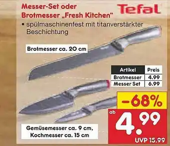 Netto Marken-Discount Messer-set oder brotmesser „fresh kitchen” tefal Angebot