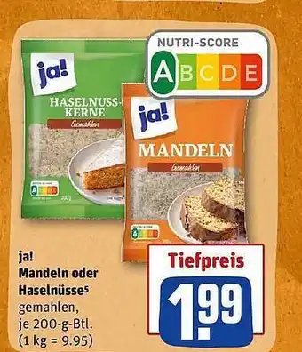 REWE Ja! mandeln oder haselnüsse Angebot