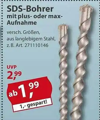 Sonderpreis Baumarkt Sds-bohrer mit plus- oder max-aufnahme Angebot